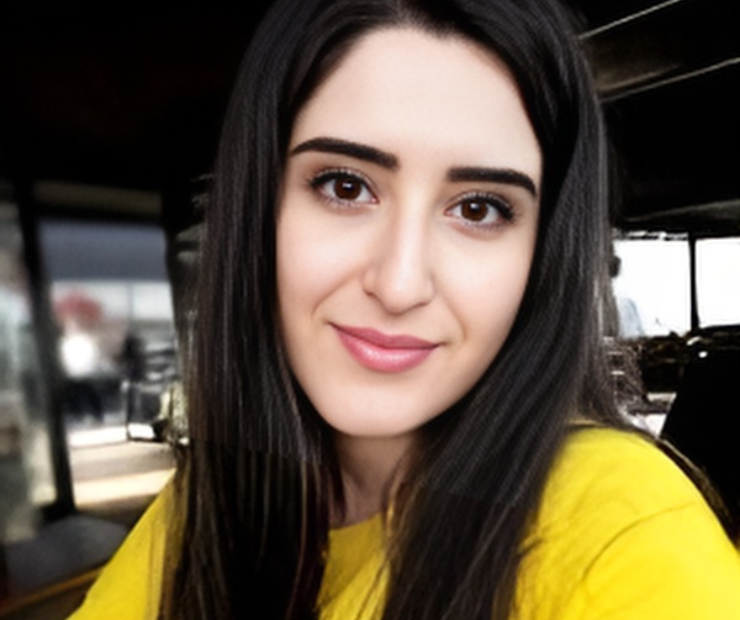 Stil danışmanı Nazlıcan Polat'ın Instagram profil fotoğrafı. Stil Danışmanı Nazlıcan, Sarı bir bluz giyiyor ve kameraya bakarak gülümsüyor.