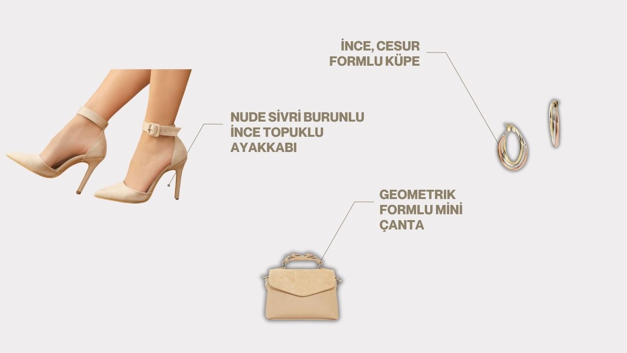 Kokteyl Elbiseleri ve Stil Danışmanlığı: Zarafet ve Şıklığın Buluştuğu Kombin Rehberi yazısı için hazırlanmış görsel. Bir kadın stiletto ayakkabıları, clutch çantası ve kokteyl elbisesiyle etkinlik salonunda yürüyor. Kadının sadece ayakkabılarına, çantasına ve elbisesine odaklanılmış.
